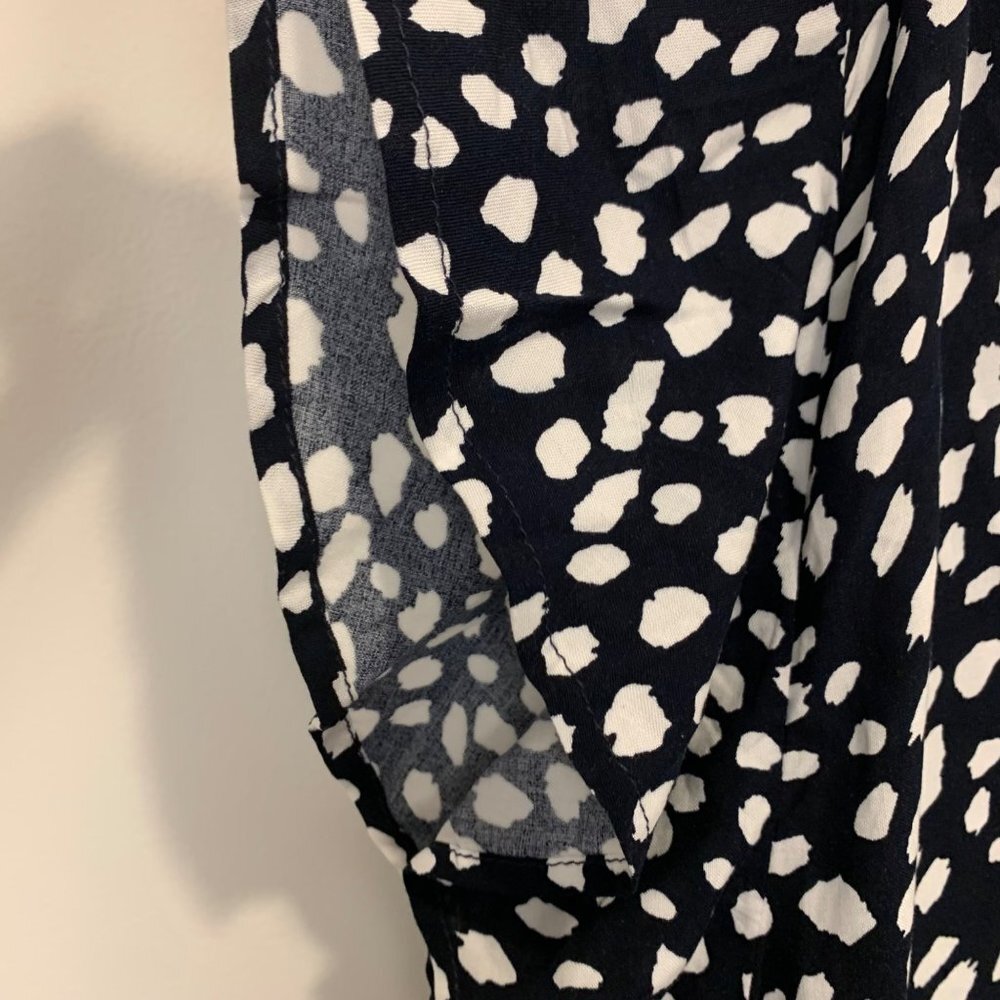 NWOT Loralette Women Plus Mixed Media V-Neck Ruffle dress Sz 26-28 Black White - Picture 6 of 10